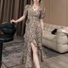 Sentindo Vestir Pequenas Mulheres Internet Popular High-end Requintado Conjunto Combinando Idade Reduzindo Vestido Floral para o Verão
