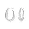 Nuevos Pendientes de Moda en Forma de C Exagerados para Discoteca Aguja de Plata 925 Patrón Oscuro Pendientes de Aro Grandes Adornos Geométricos para Mujer Venta al por Mayor