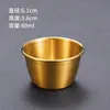 304 Plato para salsa coreano taza para salsa plato de sabor tamaño pequeño taza para condimento plato para salsa de tomate dorado plato para vinagre plato para bistec tarta de huevo