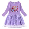 Vestido de Princesa Infantil Estilo Coreano con Estrellas Arcoíris, Falda de Tutú de Malla, Vestido Versátil de Manga Corta y Manga Larga para Niñas