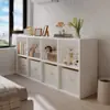 Mesita de noche semicerrada, armario con rejilla partitionada, estantería de almacenamiento para dormitorio, estante de niveles de pie, armario de almacenamiento al pie de la cama
