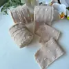 Cinta de Ribete de Flecos Rasgados a Mano Jacquard Arrugado de Seda de Hielo Flor Cortada Bordado Falso Pompones Pequeños Lazo para el Cabello Tira de Tela