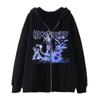 Tendencia 2022 Nuevo estilo gótico sudadera con capucha estampada europea y americana suelta para mujer sudadera con cremallera sudaderas con capucha