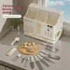 Suporte de faca Jinzhiyuan em aço inoxidável 304 montado na parede, prateleira de armazenamento de cozinha multifuncional com porta-hashis A-014 branco leite cinza chumbo
