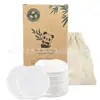 Almofada de Limpeza de Fibra de Bambu Removedor de Maquiagem Almofada de Lavagem Facial de Veludo Removedor de Maquiagem de Algodão de Bambu Orgânico Lavável
