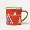 *Nuevo 0428* 9*9.2cm 370ml *Edición Limitada de Navidad* Cabaña Navideña*Taza de Café*Taza de Cerámica*