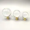 Venta Directa de Fábrica Manija de Bola de Cristal con Base de Latón, Tirador de Cajón, Manija de Cristal de un Solo Agujero para Puertas de Gabinete, Transfronterizo