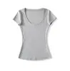 Camiseta de Verão 2026 Novo Estilo Gola Redonda Manga Curta para Mulheres, Estilo Garota Americana Badass, Cor Sólida, Ajuste Slim, Top Básico Emagrecedor