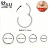 F136 Anel Sem Costura de Titânio Anel Labial Anel Nasal Anel da Hélice Auricular 0.8g23 Liga de Titânio Anel Aberto Joias para Piercing Brincos em Estoque