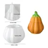 Tarro de almacenamiento de calabaza ins molde de silicona diy con tapa recipiente para velas perfumadas de calabaza halloween almacenamiento molde de yeso
