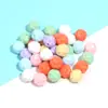 Color gelatina acrílica color hortensia cuentas de bola de lana de dibujos animados con agujero pasante para abalorios pulsera DIY cuentas sueltas accesorios