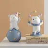 Urso Malabarista Desenho Animado Casa Sala de Estar Quarto Escritório Mesa Artesanato de Resina Decoração Criativa para Casa Estatueta