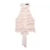 Comercio Exterior Transfronterizo Verano 2026 Nuevo Top Francés de Diseño Nicho Espalda Descubierta Georgette Cuello Halter 4661/038