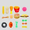 Venta al por mayor de fábrica juguete para perro mascota vinilo sonido de simulación pata de pollo hamburguesa papas fritas huevo maíz cacahuete juguete