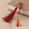 Hebilla de Anillo Estilo Xizang Hecha a Mano con Hilo de Algodón Retorcido a Mano, Borlas de Colores, Llavero de Estilo Étnico, Colgante para Bolso