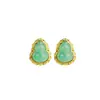 Brincos de Prata S925 Jade Azul Esmeralda Africana Formato de Cabaça Simples e Modernos Roupa de Trabalho Exquisitos Nicho Populares Elegantes