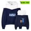 Juego Más Vendido RainbowFriends Sudadera Periférica de Rainbow friends para Mujer con Tirante Off-shoulder Sudadera con Capucha Falsa de Dos Piezas