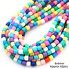 Roda de contas de argila macia colorida de 6mm contas soltas pulseira cilíndrica pulseira DIY feita à mão material para joias