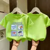 Camiseta de manga corta para niño, estilo coreano de verano, elegante, algodón puro, manga media, nueva ropa de verano para niños 2026, top fresco y moderno