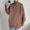 Suéter Interno Gola Alta Masculino Outono e Inverno Novo Solto Casual Meninos Suéter Base
