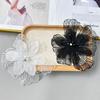 Encaje de cuentas de flores tridimensionales para vestido infantil, flor decorativa, bordado a mano, tocado de encaje, accesorios para el cabello, material
