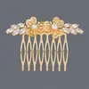 Suministro Transfronterizo de Peines para el Cabello de Flor de Zirconia, Accesorios de Lujo Europeos y Americanos para el Cabello de Novia, Peines para Sesión de Fotos de Boda Vintage, Venta al por Mayor