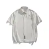 Ropa de Hombre Beijie 2026 Verano Nuevo Seda de Hielo Transpirable con Caída Camisa de Manga Corta Camisa de Media Manga con Estampado de Letras para Hombre