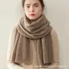 Bufanda versátil 100% cachemira para otoño e invierno, diseño hueco de moda, calentador de cuello mediano-largo, tejido puro, color liso, cachemira simple, cálido