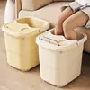 Cubeta para Baño de Pies Uso Doméstico Engrosada y Elevada con Ruedas Cubeta Portátil para Baño de Pies Aislamiento Sobre la Pantorrilla Masaje Cubeta para Lavar Pies Lavabo para Lavar Pies