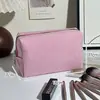Bolsa de Maquillaje Rayada Neceser Gran Capacidad Bolsa de Maquillaje con Bordado de Gasa Bolsa de Maquillaje Portátil para Viaje