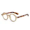Gafas Personalizadas de Diseño Original con Patrón de Olas Anti-Luz Azul para Miopía para Hombres y Mujeres 8664 Retro Japonés Montura Redonda Lente Plana Montura