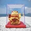 2 Gatos de la Suerte Mini Creativos de Dibujos Animados para Coche con Energía Solar Decoraciones que Asienten para Recepción para Atraer Riqueza