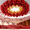 Set de globos para decoración de habitación de boda, rojo gema de doble capa, sala de estar de boda, suministros de boda para novio y novia, popular en línea