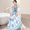 Vestido Elegante de Corte Justo para Mulheres, Novo Estilo Verão 2026, Tamanho Petite, Algodão Artificial, Emagrecedor, Elegante Vestido de Meio Comprimento de Seda de Algodão