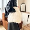 Moda Europeia e Americana Nicho Bolsa de Mão Grande Capacidade Outono e Inverno Versátil Bolsa de Pelúcia Estilo Ins Estilo Coreano Elegante Bolsa para o Trabalho Feminina