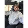 Interior de coche gris título suelto de comercio electrónico cuello contrastante diario casual sin repetición chaqueta nicho estilo coreano ropa de calle estilo americano