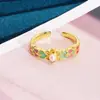 Nuevo Anillo Abierto de Esmalte Dopamina Estilo Chino Gota de Aceite Diseño de Nicho Lujo Ligero Anillo Francés de Gama Alta
