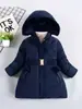 Jaqueta acolchoada de algodão para meninas comprimento médio forrada com fleece espessa estilo estrangeiro tesouro feminino moda jaqueta acolchoada de algodão para inverno novo comércio exterior