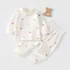 JQ Jingqi Conjunto de Roupas de Outono para Bebê Menina Roupas 100% Algodão Primavera e Outono Gola Assimétrica Calças Fáceis de Tirar Roupas de Outono para Bebê Sem Costura Calças de Outono para Bebê