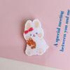 Insignia acrílica japonesa de dibujos animados estilo Ins, broche de conejo y oso suave y tierno, alfiler de ramillete para estudiantes, decoración para bolsos