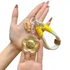 Llavero Flor de Dinero de Oro Puro 999 Colgante para Bolso Regalo para Mejor Amiga Novia Regalos al por Mayor Pequeños Regalos de Oro