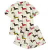 Cardigan Transfronterizo Europeo y Americano de Seda de Leche con Estampado de Colores Claros para Mujer, Conjunto Casual Transpirable de Manga Corta y Shorts para el Hogar