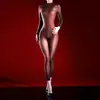 Body Mallas Sexy Ultra-Delgado de Cuello Alto Sin Costuras Brillante Transparente de Talla Grande Mono Ajustado de Alta Densidad para Hombres y Mujeres