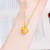 Nueva Joyería Chapada en Oro Estilo Chino con Tapa Abrible, Collar con Colgante de Calabaza Enredadera Incrustada de Diamantes para Mujer, Colgante de Diseño de Lujo Ligero de Nicho