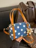 Bolso de mano de lunares estilo coreano para mujer, nueva moda 2026, bolso cruzado único y moderno estilo ins, bolso de hombro simple y texturizado