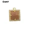 WT-P1994 colgante de piedra cuadrada pequeña multicolor natural incrustación de circonita gancho único joyería pendientes accesorios