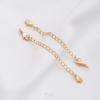 Color oro de 14 quilates con incrustaciones de circonita, colgante de corazón con forma de gota de agua, cadena de cola, cadena extendida hecha a mano, joyería DIY más accesorios de cadena larga