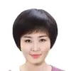 Peluca nueva para mujer de mediana edad y anciana, cabello real, moda de madre, pelo corto, pelo corto liso para ancianos, peluca para quimioterapia, cubre cabeza