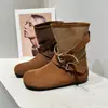 Novas botinhas de lona baixas femininas 2026, estilo western cowboy retrô de outono, efeito emagrecedor, com fivela de cinto e sola grossa