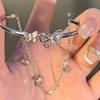 Celebridad de Internet de TikTok Ojo de Gato Imitación Luna Azul Ins Nicho Paz y Alegría Colgante Pulsera Regalo para Novia Estudiante
